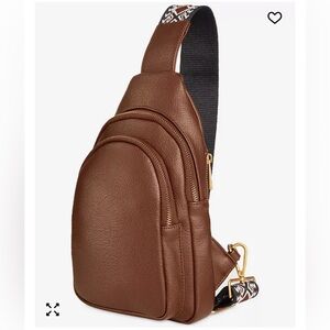 NWT~Webbing Strap Small Sling Bag~Tortoise Shell